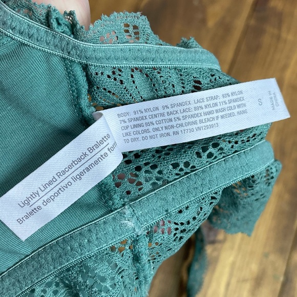 Auden size small green lightly lined lace racerback bralette - Picture 4 of 4
